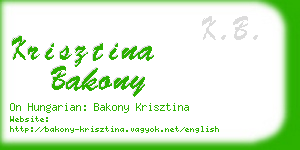 krisztina bakony business card